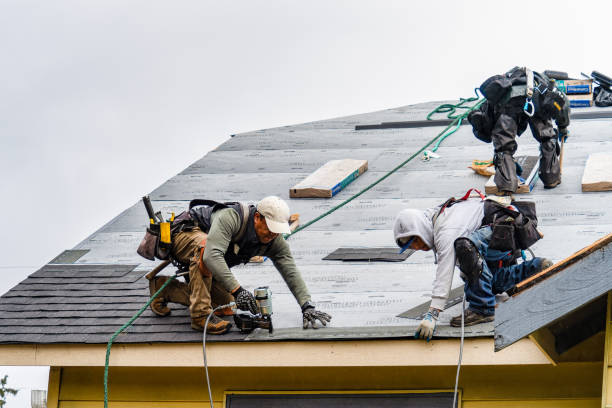 Professional Gutter Installation technician working in Bardolph, IL